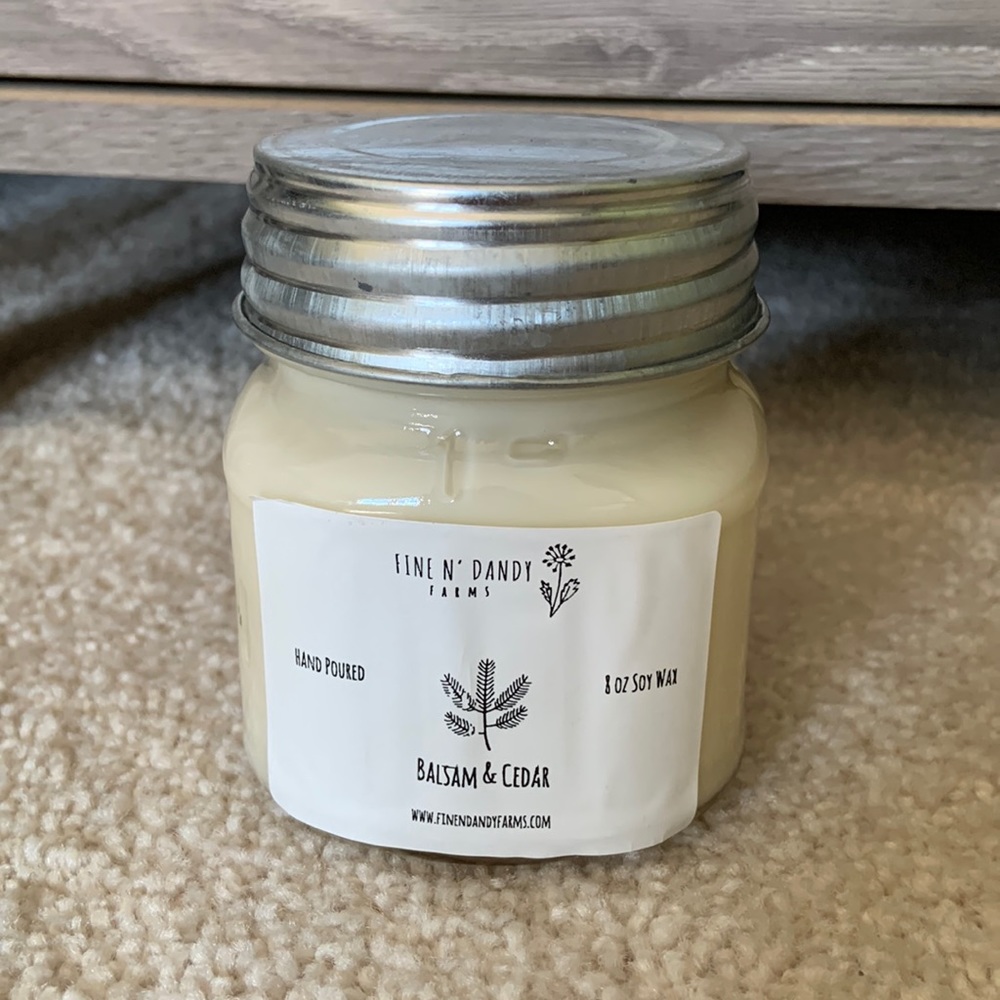 NWT Fine N’ Dandy Farms Candle | Balsam & Cedar | 8oz Soy Wax | Handmade